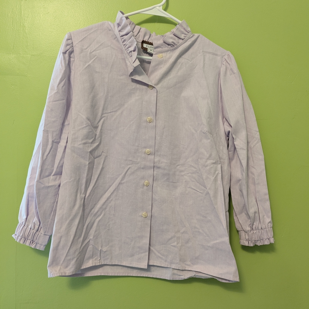 Plante Clothing Lilac Ruffle Collar Blouse
